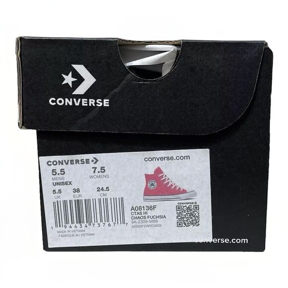 Converse Unisex Chuck Taylor All Star Hi Pink Fuchsia Sneakers Shoe Women 7.5 - Picture 8 of 8
